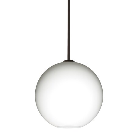 Besa Lighting Coco 12 Pendant, Opal Matte, Bronze Finish, 1x9W LED 1TT-COCO1207-LED-BR